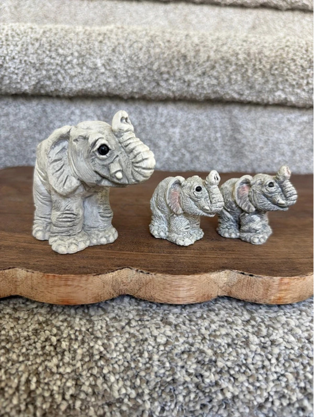 Lot of 3 Stone critters elephants.